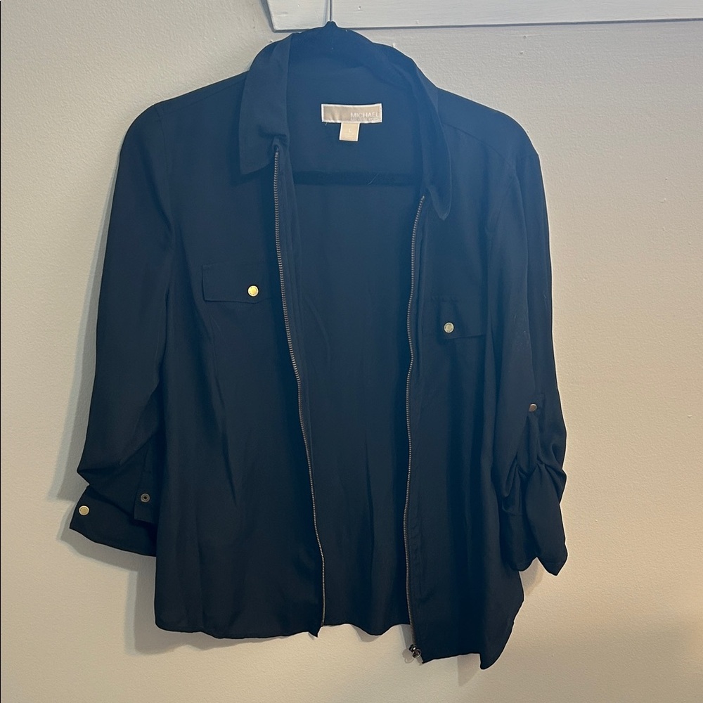 Michael kors zip up blouse